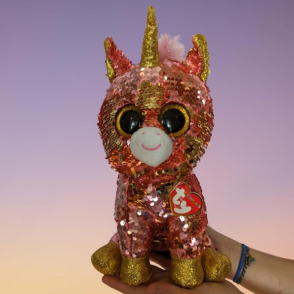 TY Flippable Unicorn named Sunset born October 7 - Picture 1 of 3